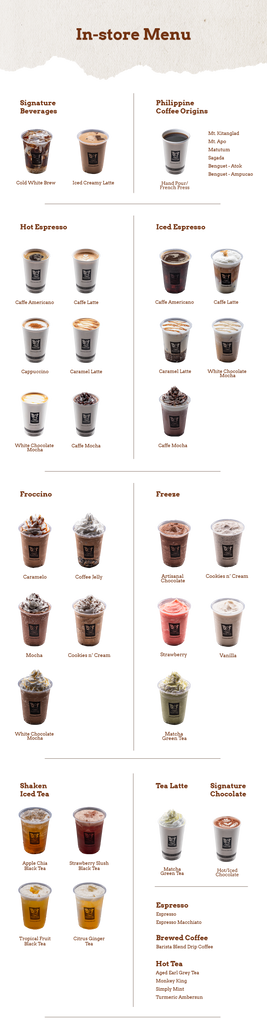 Philippine Coffee Beverage Collections - Bo's Coffee 