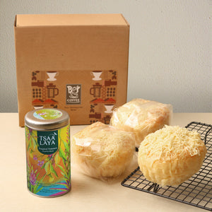 Philippine Coffee Gift Set Tea time 2 with Tin can and ensaymada | Bo's Coffee
