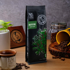 Philippine Coffee Origins Mt. Matutum Beans 250g with plants, Mugs, and coffee beans jar - Bo's Coffee